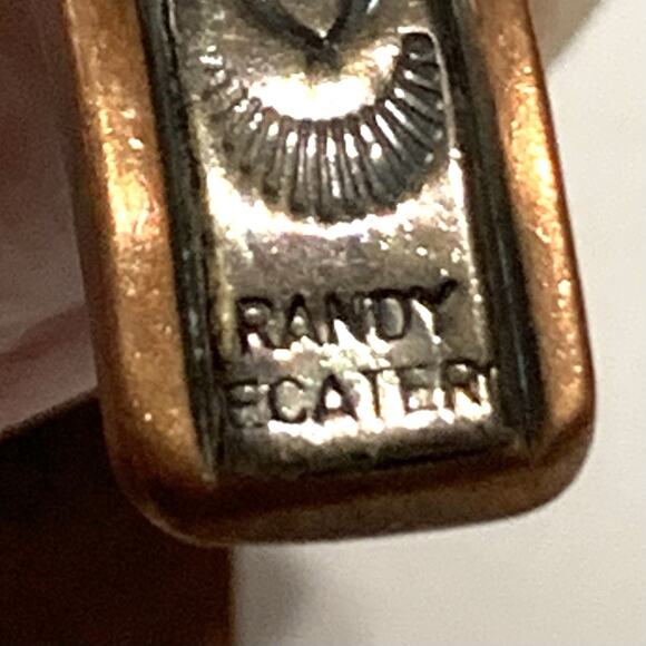 Randy Secatero & Sylvana Apache NavajoBCCS5/16 R. Secatero Navajo Artisan Copper Sterling Cuff Bracelet Moon Motif Small Heavy